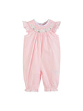 Light Pink Easter Bunny   Smocked Baby  Playsuit