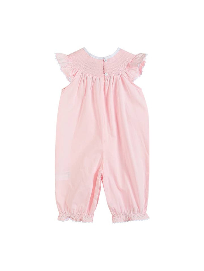 Light Pink Easter Bunny   Smocked Baby  Playsuit