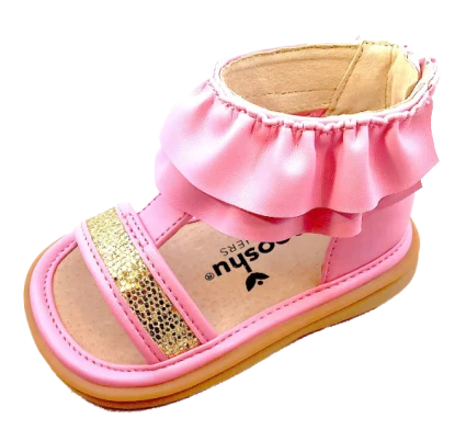 Lucy Ruffle Sandal | Toddler Squeaky Shoes