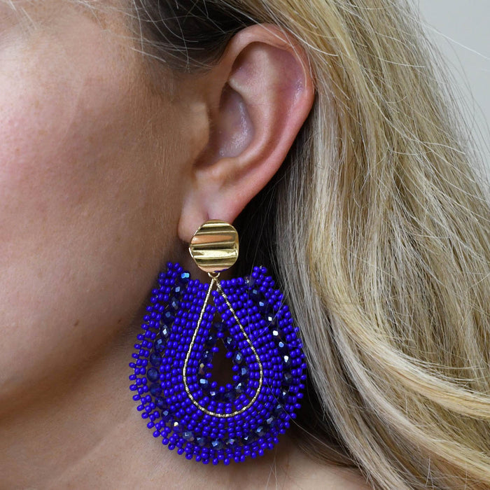 Colorful crystal statement hoop earrings with multicolor beads and sparkling stones, waterproof earrings, tarnish free jewelry, hypoallergenic earrings for sensitive skin, 24k gold dainty earrings, handcrafted gemstone earrings, gold hoop earrings, boutique wholesale earrings, trendy gold jewelry, high quality jewelry gifts