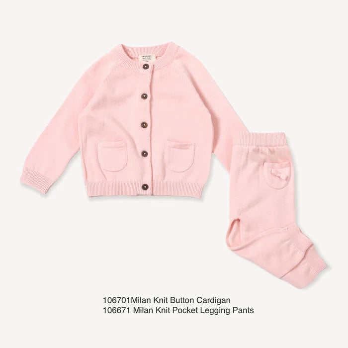 Milan Pastel Baby Button Cardigan Sweater (Organic Cotton)