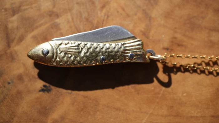 Mini Fish Pocket Knife Necklace