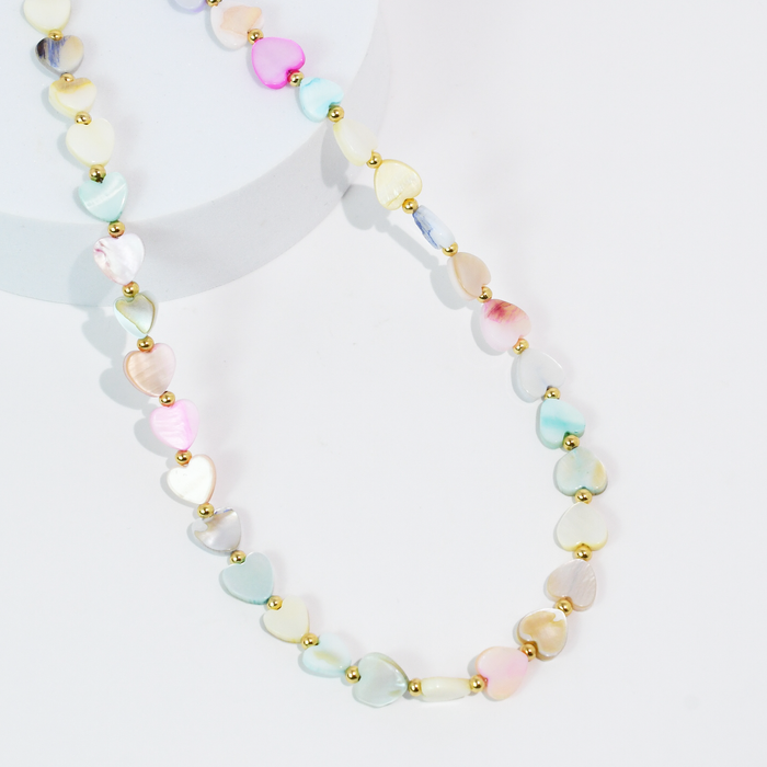 Multi Heart Stone Necklaces