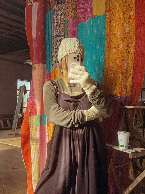 Oat Milk Wool Hat + Glove Set