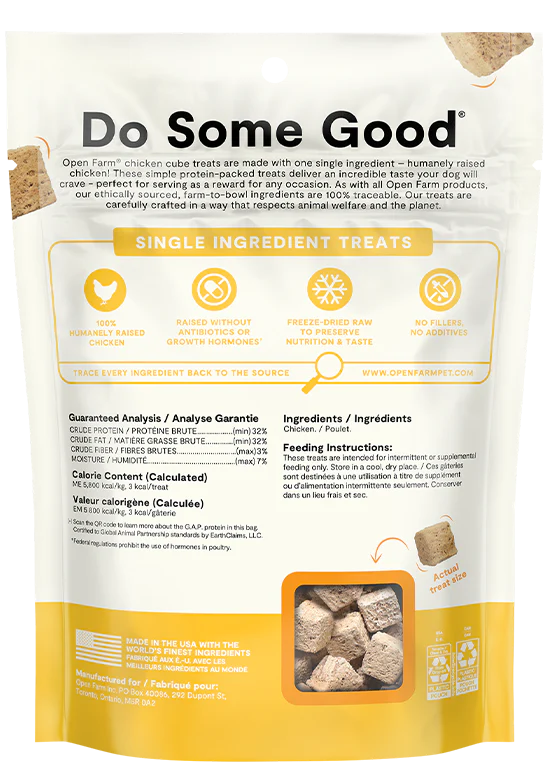 Open Farm Freeze Dried Raw Single Ingredient Chicken Treat for Dogs