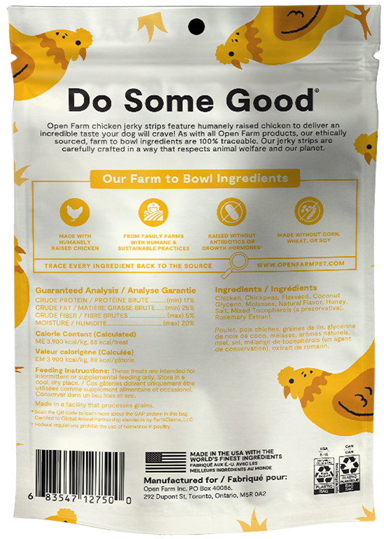 Open Farm Grain-Free Chicken Jerky Strips Dog Treats