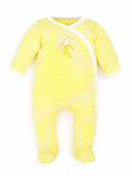 Organic Baby Banana Stripe Side Snap Footie
