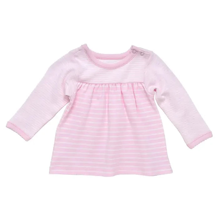 Organic Baby Snap Shoulder Top - Pink Stripe