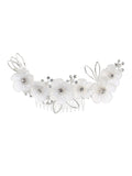 Organza Flower with Rhinestone Center Bridal Hairpiece