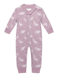 Owlivia Organic Cotton Zip Footless Pajama-Purple Feather