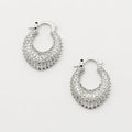 waterproof hypoallergenic silver earrings, tarnish free silver jewelry, dainty silver earrings, silver hoop earrings, handcrafted gemstone silver earrings, boutique wholesale earrings, everyday silver jewelry, high-quality silver earrings,silver crystal hoops