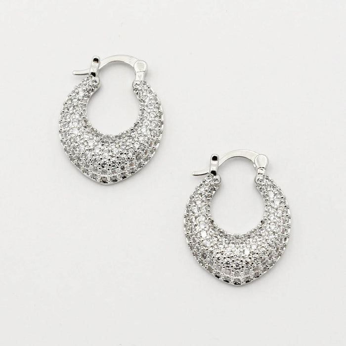 waterproof hypoallergenic silver earrings, tarnish free silver jewelry, dainty silver earrings, silver hoop earrings, handcrafted gemstone silver earrings, boutique wholesale earrings, everyday silver jewelry, high-quality silver earrings,silver crystal hoops