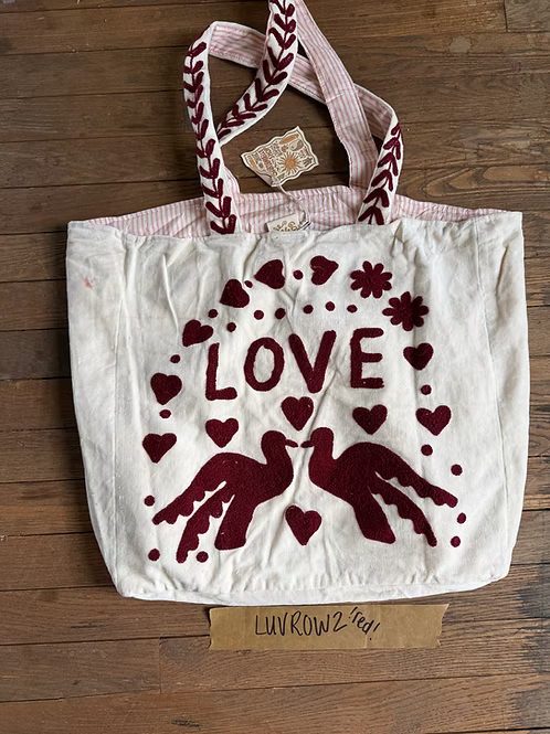 Peace n Love Velvet Tote Bag