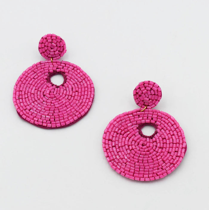 Pink Beaded Drop Disc