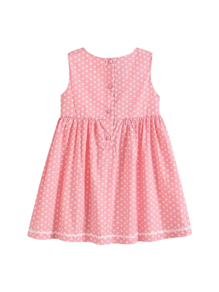 Pink Dot Floral Rooster Baby Dress