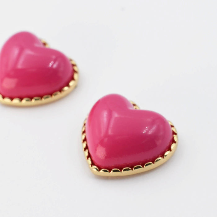 Pink Heart Stud