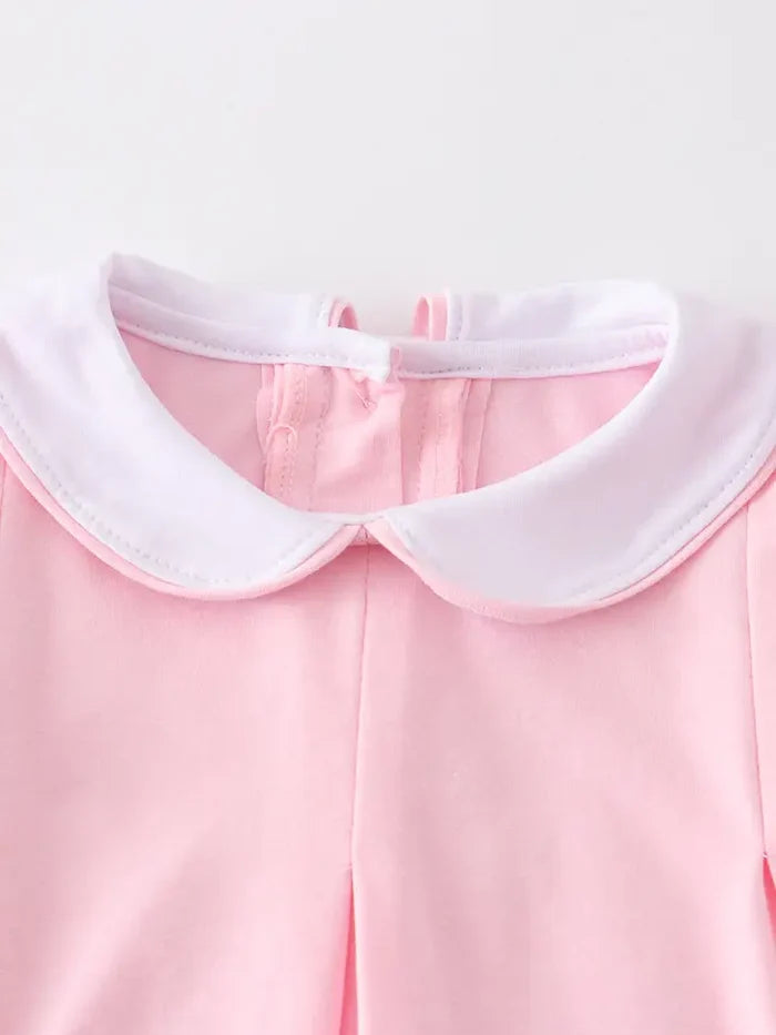 Pink Princess Embroidery Ruffle Girl Short Set