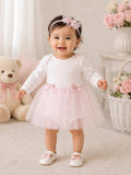 Pink Tulle Baby Dress with Headband