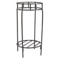 Plant Stand, Double, Contemporary Black Steel, 20.5 x 10.5-In.