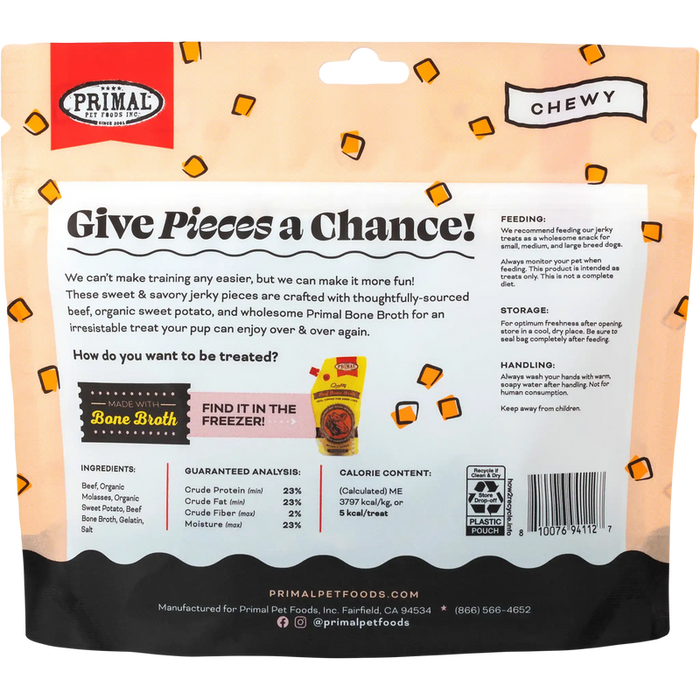 Primal Pet Foods Give Pieces a Chance Beef Jerky Pieces Recipe Dog Treats