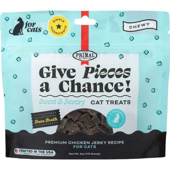 Primal Pet Foods Give Pieces a Chance Jerky Treats for Cats Chicken Recipe