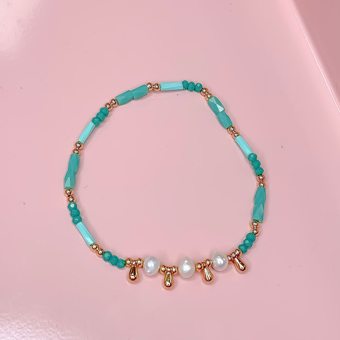 colorful gemstone jewelry, beaded fashion bracelet, gold or silver tone accessory, handcrafted beaded piece, trendy boho chic jewelry, vibrant statement wristwear, artisan handmade design, everyday stackable accessory, fashion jewelry for women, premium jewelry gift idea, boutique style wristwear, elevated modern jewelry