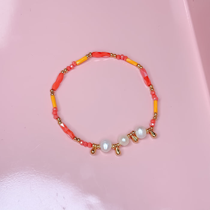 colorful gemstone jewelry, beaded fashion bracelet, gold or silver tone accessory, handcrafted beaded piece, trendy boho chic jewelry, vibrant statement wristwear, artisan handmade design, everyday stackable accessory, fashion jewelry for women, premium jewelry gift idea, boutique style wristwear, elevated modern jewelry