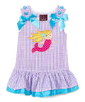 Purple Gingham Mermaid Swing Dress