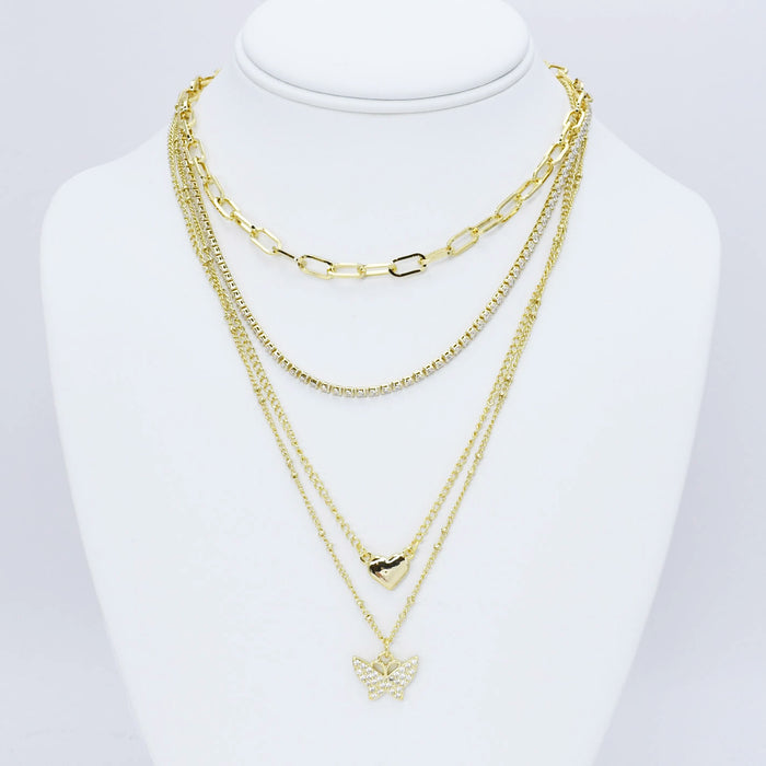 dainty gold necklace, layered design, boutique wholesale, women’s accessories, statement piece, trendy style, waterproof, hypoallergenic, tarnish free