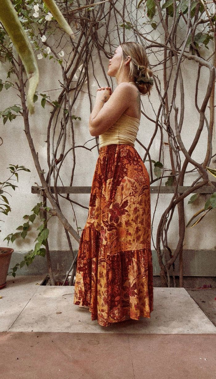 Rajkali Button Tier Skirt