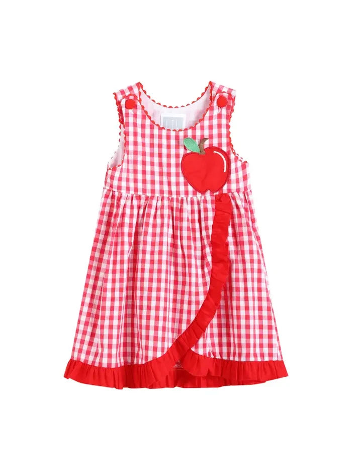 Red Gingham Apple Wrapped Skirt Baby Dress