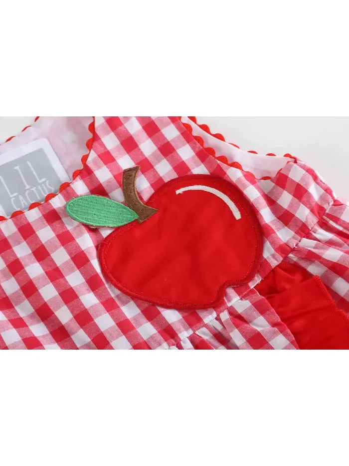 Red Gingham Apple Wrapped Skirt Baby Dress