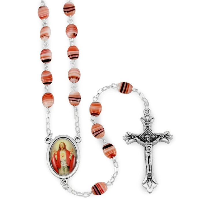 Rosery Glass Striped Beads