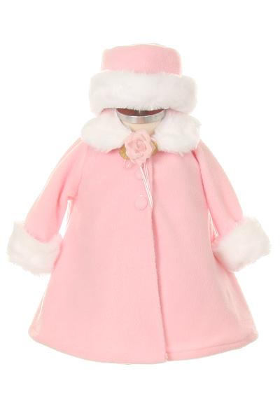 *Sale* Fleece Cape-Style Baby Coat with Matching Hat