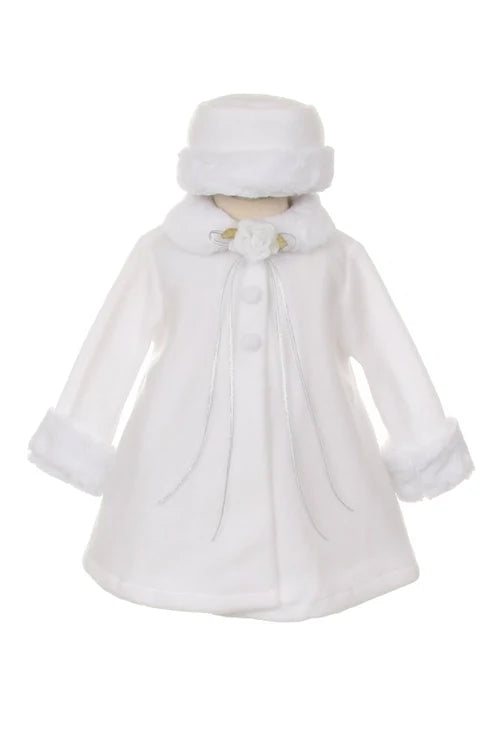 *Sale* Fleece Cape-Style Baby Coat with Matching Hat