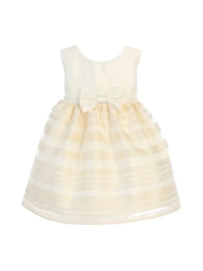 Satin with Bold Striped Organza & Bow