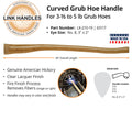Seymour Midwest 36" Curved Grub Hoe Handle for 3-1/2 To 5 Lb Grub Hoes, No. 8 Eye 3" X 2"