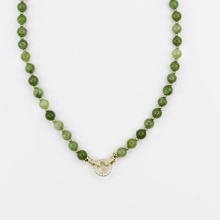 Colorful charms gold necklace featuring gemstone details, layered jewelry design, trendy accessory for women’s jewelry collections, boutique wholesale fashion necklace that is hypoallergenic, tarnish free, and waterproof jewelry with a cute aesthetic statement style