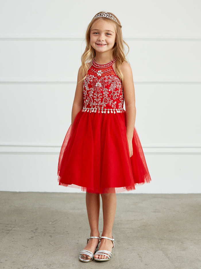 Short Choker Style Pageant Dress