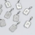 Silver Square Initials Charm