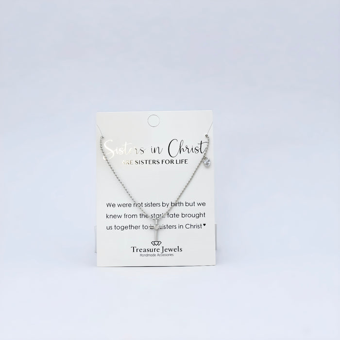 premium silver necklace crafted for everyday wear, offering a dainty handcrafted style with a waterproof, hypoallergenic, tarnish free finish, ideal for minimal modern jewelry lovers, available as wholesale for boutiques,cross