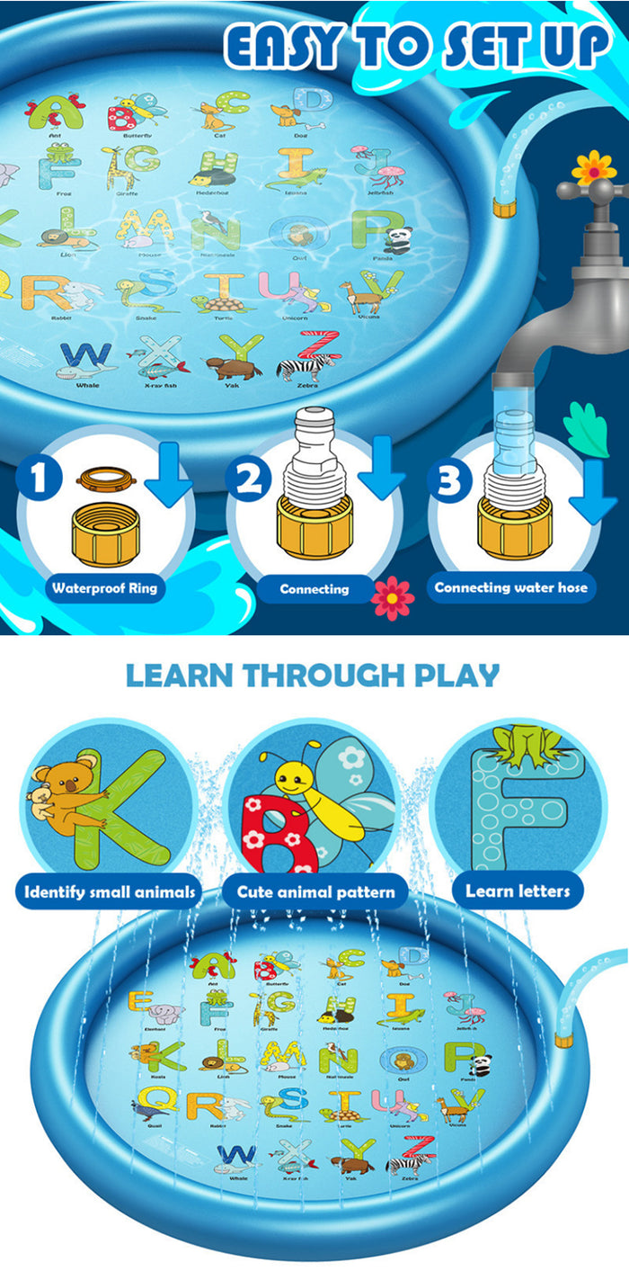 Sprinkle and splash play mat spray water mat kids play outdoor splash pad