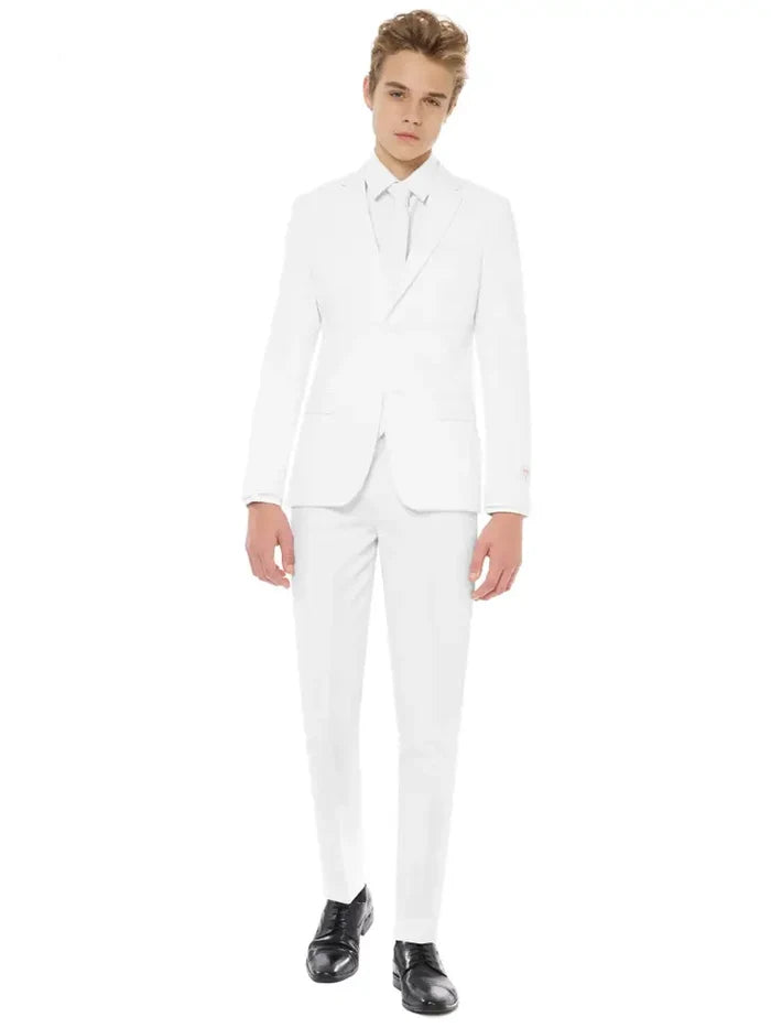 Teen Boys' Suit White Incl Jacket, Pants and Tie