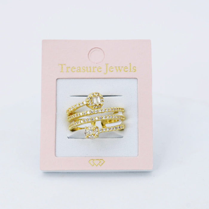 hypoallergenic ring, waterproof ring, tarnish free jewelry, boutique wholesale jewelry, dainty gold ring, gemstone statement ring, sparkly cubic zirconia ring, high quality jewelry gifts, elegant gold plated ring, trendy fashion ring, pastel gemstone ring