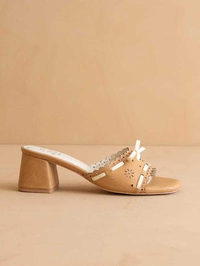 The Breda Tan | Sweet Low Heel Sandal