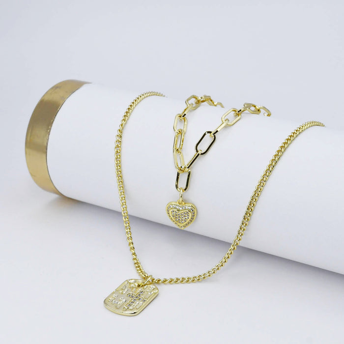 dainty gold necklace, layered design, boutique wholesale, women’s accessories, statement piece, trendy style, waterproof, hypoallergenic, tarnish free