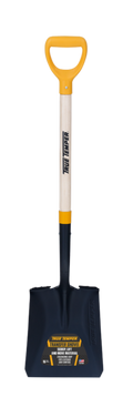 True Temper Forged Square Point Shovel With Comfort Step And D-Grip On Hardwood Handle