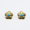 waterproof hypoallergenic earrings, tarnish free 14k gold jewelry, dainty gold earrings, gold hoop earrings, handcrafted gemstone earrings, boutique wholesale earrings, high-quality gold jewelry,tuquoise stud