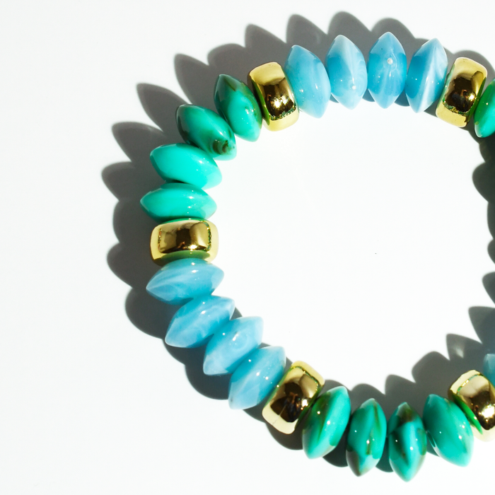 colorful gemstone jewelry, beaded fashion bracelet, gold or silver tone accessory, handcrafted beaded piece, trendy boho chic jewelry, vibrant statement wristwear, artisan handmade design, everyday stackable accessory, fashion jewelry for women, premium jewelry gift idea, boutique style wristwear, elevated modern jewelry