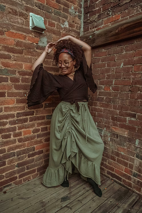 Valentina Cinch Skirt: Organic Cotton Bamboo